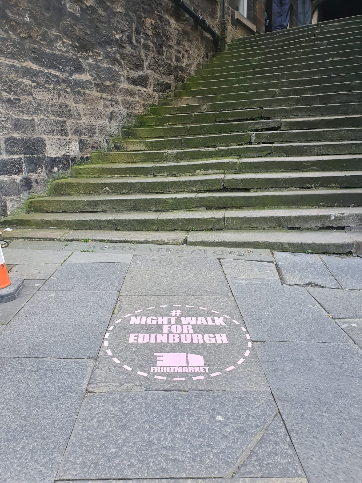 Edinburgh International Festival bio paint temporary road advert